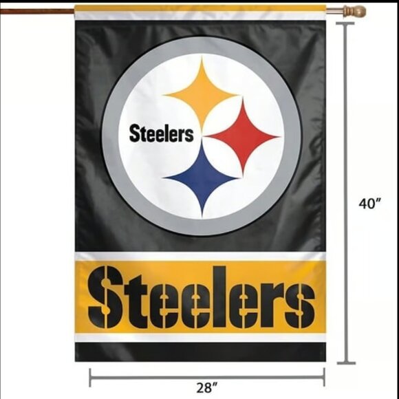 Pittsburgh Steelers House Flag, 28" x 40" - Picture 2 of 4
